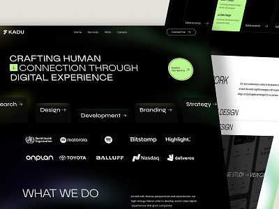 kadu - Digital Marketing Agency Landing Page agency company creative agency design digital agency digital marketing gradient hero homepage landing page portfolio studio ui uiux ux web design website