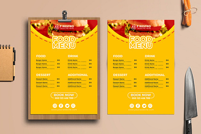 Restaurant menu card Design graphic design logo motion graphics