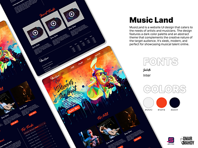 MusicLand graphic design ui website