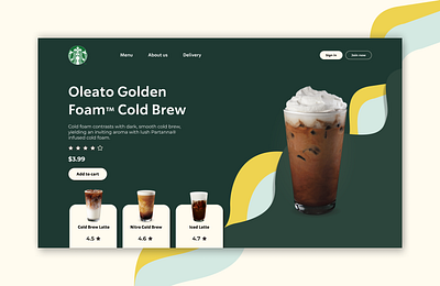 Starbucks Product Card design concept coffee concept design online shop page product starbucks ui web design