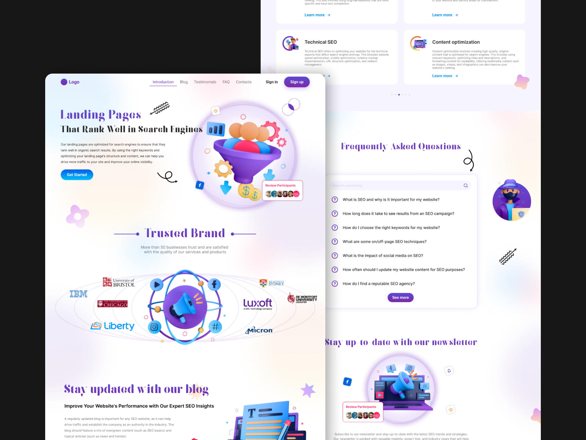 SEO Homepage - UI Design 2.5d website concept design design homepage landingpage layout website marketing marketing website pastel color website seo seo website ui ui design ui ux design website ui design