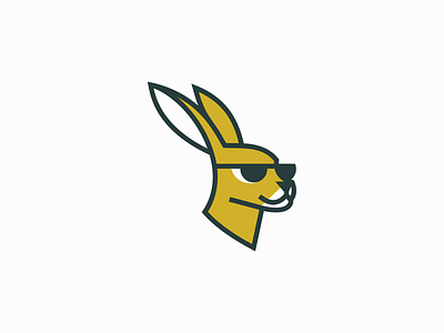 Cool Rabbit Logo branding bunny design emblem fashion geometric hare icon identity illustration lines logo mark mascot pet rabbit sports sunglasses symbol vector