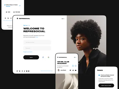 Service for conducting contests 3d contest desktop log in mobile version photo render service sign in ui user profile ux vector web design