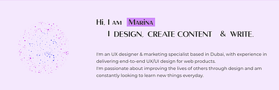 Hi, I am Marina👋 branding design graphic design logo ui ux