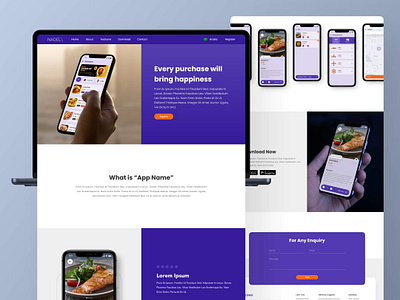 Restaurant App Landing branding minimal restaurant app ui