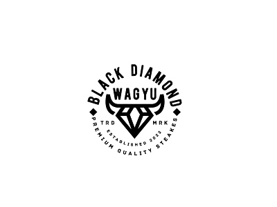 Black Diamond Wagyu diamond logo horns logo restaurant logo