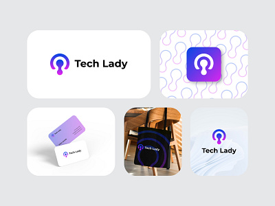 Tech Lady Logo Branding Design brand guidelines brand identity branding creative design lady logo logo icon logo inspirations logo mark minimal modern presentation startup symbol tech technology top logo unused logo