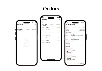 Ecommerce - My Orders app app design ecommerce fashion figma flow ios minimal mobile my orders order flow order history orders ui ui design uiux