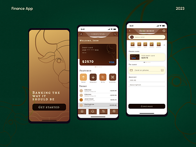 Finance App - bank Gold Taurus analytics android app balance bank banking expends finance finance app ios manage mobile mobile app money saas security statup transaction ui wallet