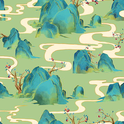 Chinese Mountain design graphic design