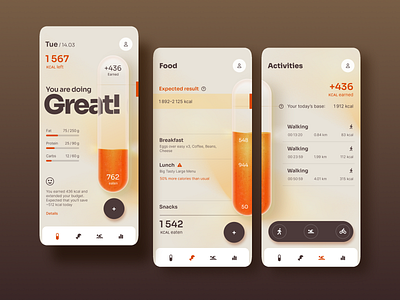 Calories and Nutrients Tracker App app calories care concept design food health healthcare mobile mobile app nutrition tracker ui ui design