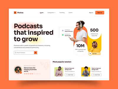 Podcast web header exploration 3d adobe agency animation app branding creative design dribbble figma graphic design illustration logo motion graphics podcast ui vector web header webflow whiteframecreative