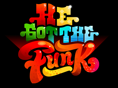 He Got The Funk Logotype bold colorful dance dancing disco dj energy funk funky game good illustration logotype magic music party typography