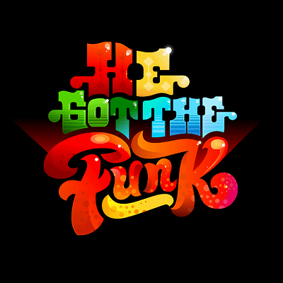 He Got The Funk Logotype bold colorful dance dancing disco dj energy funk funky game good illustration logotype magic music party typography