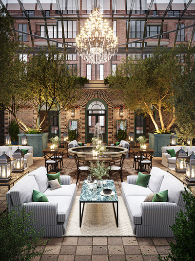 Chicago style restaurant 3d corona render interior render visualization