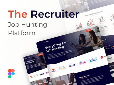 The Recruiter - Job Hunting Platform branding design desktop logo mobile recruit ui web design