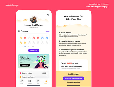 MindEase App - Online Therapy App amwell betterhelp brightside counselor headspace health heart it out illustration mental health mobile online counseling online therapy plans pricing psychiatrist subscription talkspace thriveworks ui ux