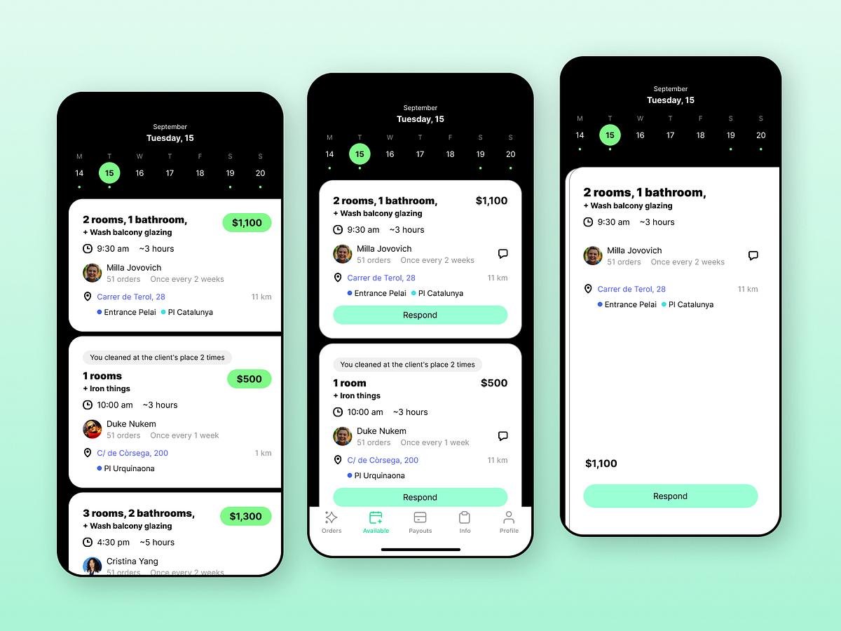 Home Cleaning App by Worker from Mars on Dribbble