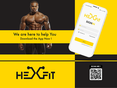 HexFit | Fitness App 3d app branding design graphic design illustration logo typography ui ux vector