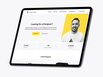 UI & UX Designer — Personal Website cv landing personal portfolio ui ux web website