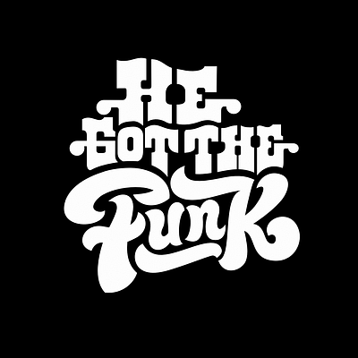 He Got The Funk Logotype bold classic dance dancing disco elegant friend fun holiday joy logo logotype magic oldschool party tattoo typography vector