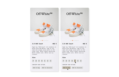 Product card design illustration ui web