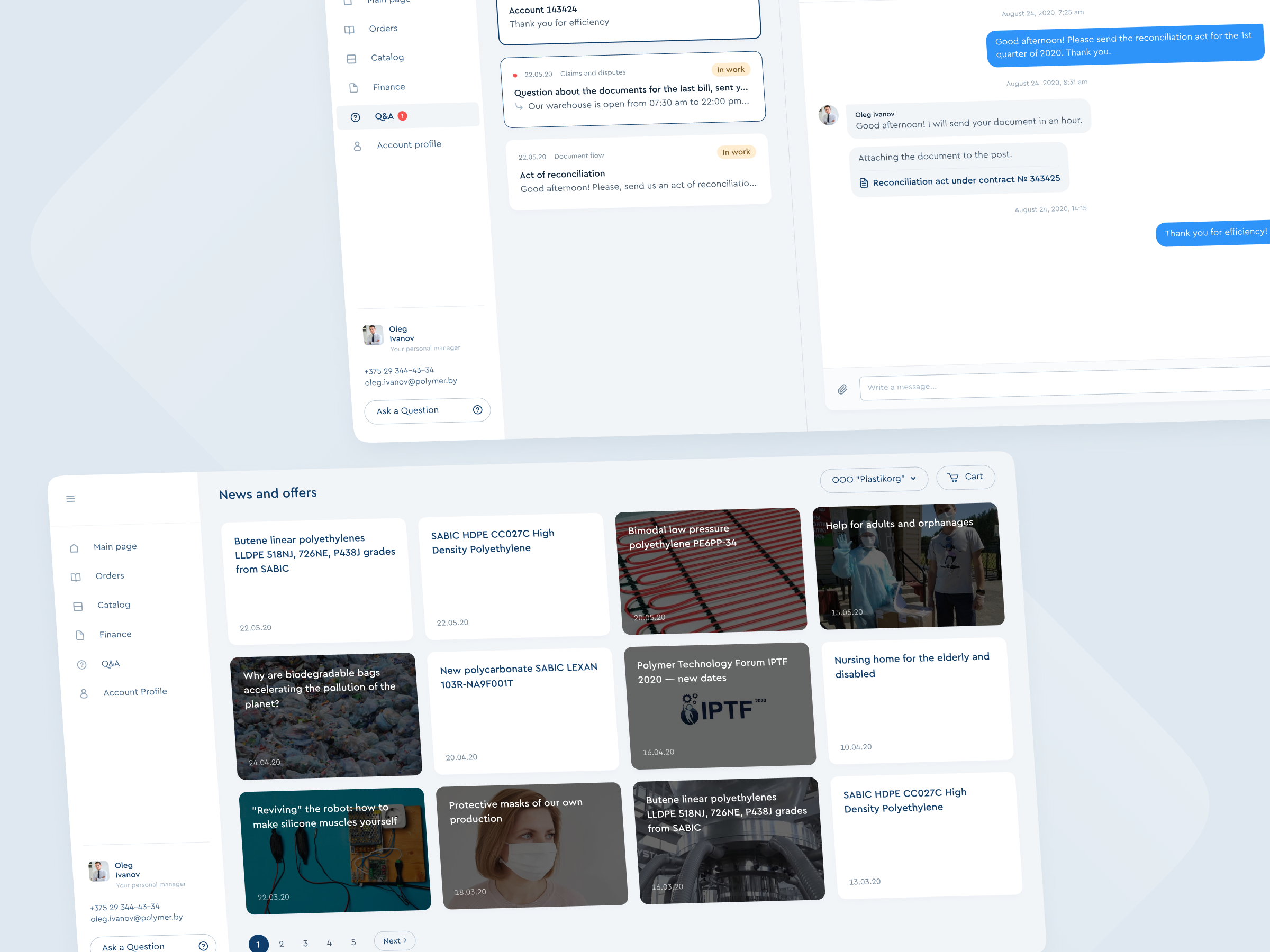 Personal account for b2b, business automation and digitalization automotation b2b customer support dashboard ecommerce finance mobile design patform personal account tables ui user experience user interface web design