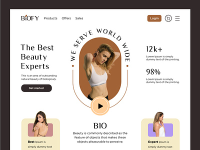 Biofy UI design. beauty bio design designer homepage interfacedesign landingpage productdesign skin ui uidesign uikits uiux userexperience userinterface ux uxdesign webdesign webpage website