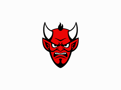Devil Logo branding cartoon character demon design devil emblem face hell icon illustration logo lucifer mark mascot playful red satan sports vector