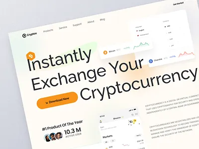 Cryptocurrency exchange website branding crypto website landing page landing page design landingpage design money exchange nft nft landing page uiux website design