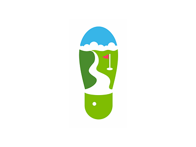 Logo concept for the manufacture of golf shoes. golf logo shoes