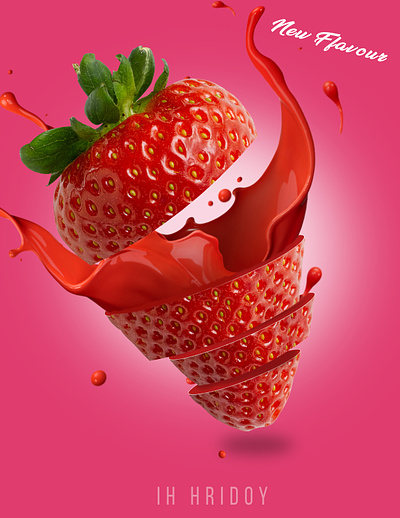 Product Manipulation (Strawberry) 3d animation branding design graphic design illustration logo motion graphics ui vector
