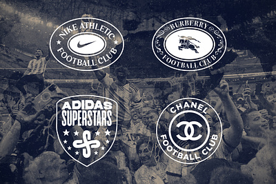 If Iconic Brands Were Football Clubs adidas badge branding burberry chanel design fonts football graphic design icons illustration illustrator logo logo design nike photoshop soccer type vector world cup