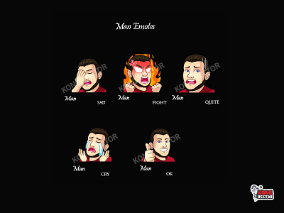 Man Twitch Emotes cartoon design emoji emote emotes illustration twitch twitchemote twitchemotes