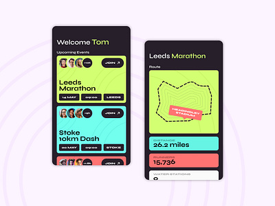 Concept for a running app app app design digital mobile mobile app design mobile design product design running running app ui ux