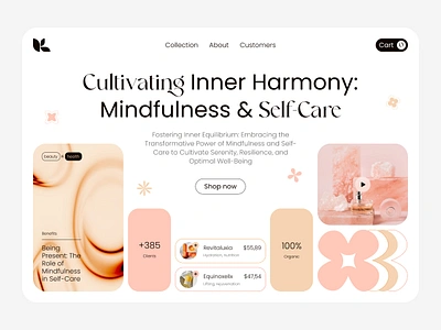 Mental Health UI Design Concept cosmetics doctor harmony health hero home page interface landing page mental health mental health website design mental wellbeing minfullness personal care relaxation shopify therapy ui ux web design website yoga