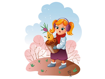 Spring is coming 2d brand character character character design digital art illustration vector art