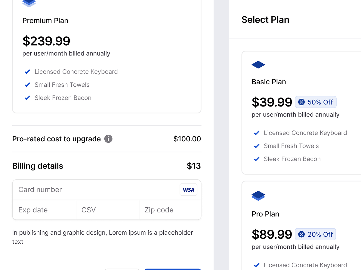 Stratis UI - Choose plan by Monty Hayton on Dribbble