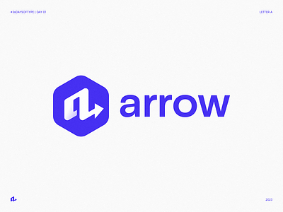 A for Arrow. A lockup for the 36 Days of Type Letter A logo 36 days of type a a logo arrow blockchain branding consulting crypto for sale gradient hexagon icon identity lettering logo marketing performance saas typography unused