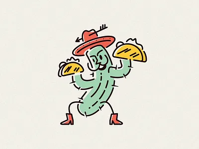 Dancing Cactus cactus dancing design illustration logo logotype tacos vector