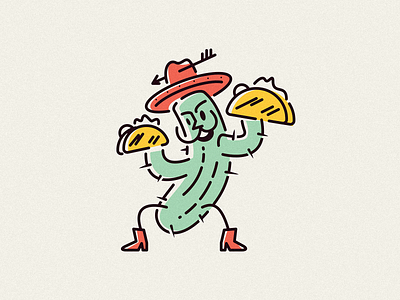 Dancing Cactus cactus dancing design illustration logo logotype tacos vector