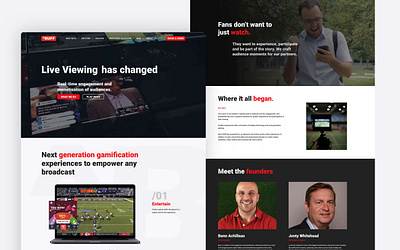 Sport Buff - Homepage and About page animation art direction design ui ux
