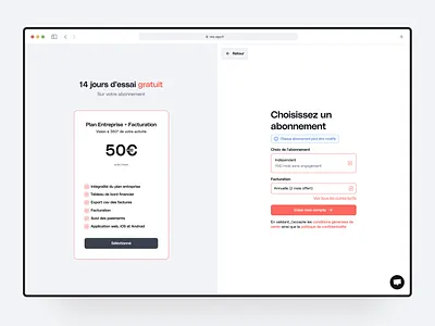 Rea App Subscription account app badge card chatbot checkbox creation cta free try onboarding platform price saas select software split screen sub subsciption untitled ui webdesign