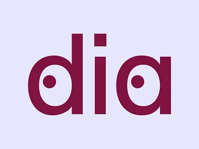 dia bordo branding burgundy dark red dia eyes face fun graphic design letters levander logo playful quirky type violet