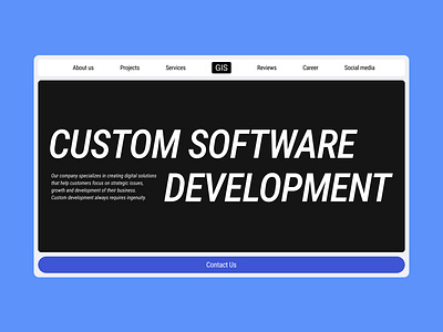 Website concept for a custom development company desktop development first screen home page landing landing page ui user expirience user interface ux uxui web web design website