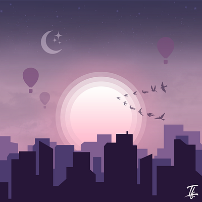 "Sunset Serenade" Illustration branding design graphic design illustration logo typography vector