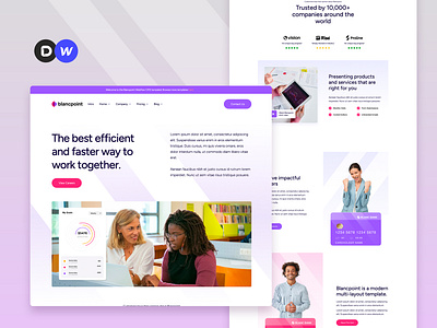 Blancpoint - Webflow Website Template agency app business corporate design development landing landing page onepage pastel saas small business technology ui web web design webflow website