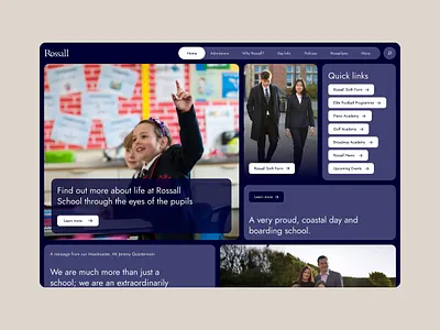 Concept for a Boarding School in the UK academy boarding school design education educational website highschool homepage homepage design school school website senior school sixth form ui ux web design