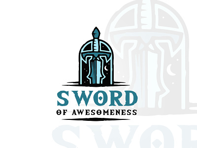 Sword logo concept branding epic fantasy gaming knight logo logo design medieval mystical rustic sword