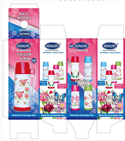 Packaging product Vacuum Flask branding graphic design